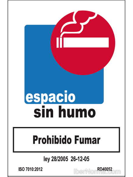 Señal Prohibido fumar Espacio sin humo PVC NMZ Normaluz