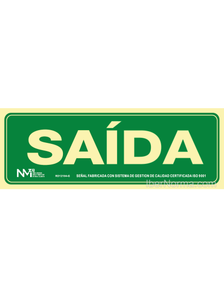 Señal Saída (Gallego - Galego) - PVC - NMZ (Normaluz)