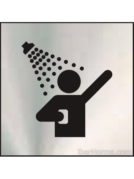 Cartel Duchas - Acero Inoxidable - NMZ (Normaluz)