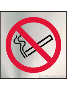 Cartel Prohibido fumar - Acero Inoxidable - NMZ (Normaluz)