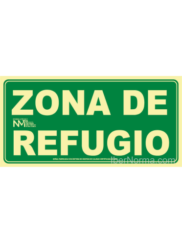 Señal SIA Zona de Refugio - PVC - NMZ (Normaluz)
