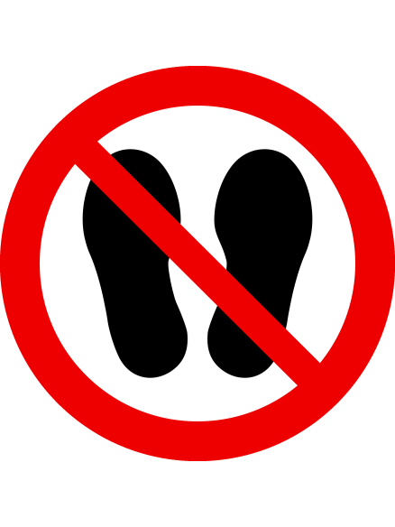 Vinilo adhesivo - Prohibido pararse en este lugar para suelos - IberNorma