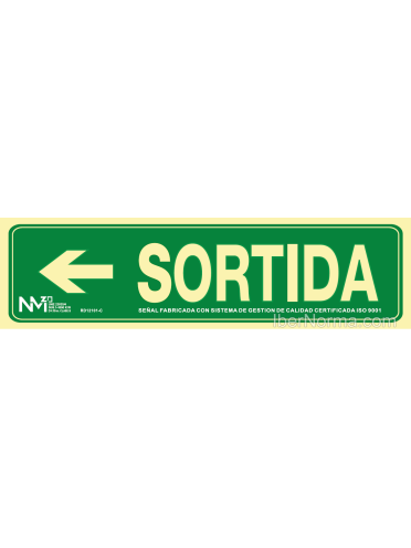 Señal Sortida a la esquerra - PVC - NMZ (Normaluz)