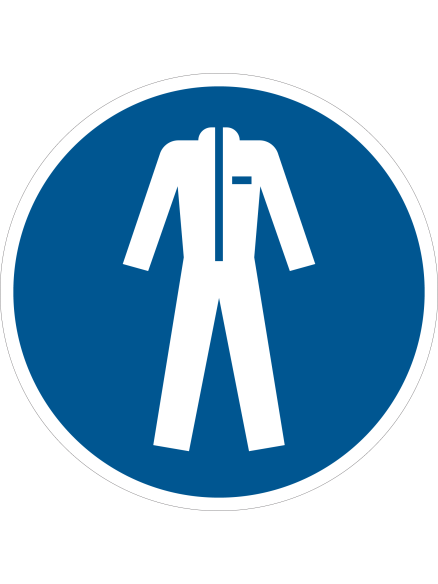 Vinilo adhesivo - Obligatorio el uso de ropa de trabajo para suelos - IberNorma