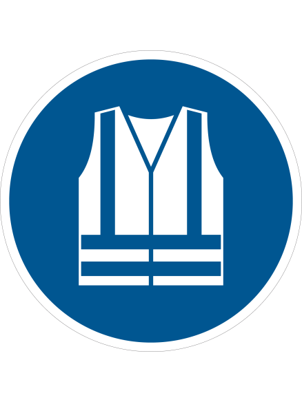 Vinilo adhesivo - Obligatorio el uso de chaleco reflectante para suelos - IberNorma