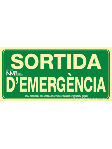 CARTEL SALIDA DE EMERGENCIA - DERECHA 14 X 41 BM