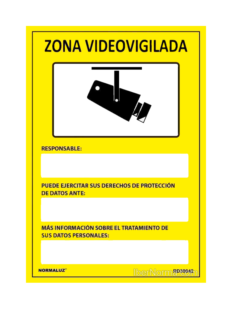 CARTEL DE AVISO SEGURIDAD ZONA VIDEOVIGILADA CAMARA PLASTICO 297 x 210MM  BD5712 EUR 4,90 - PicClick ES