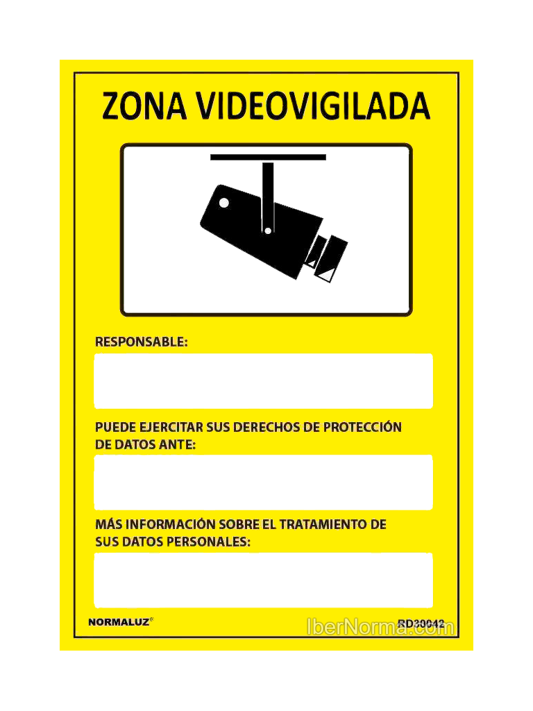 S21 Segnale Zona Video Vigilata C-005 - Cartello Multicolore Per Esterni/Interni - Conforme Al Regolamento Stradale 485/1997 - Obbligatorio Per Aree Con Telecamere