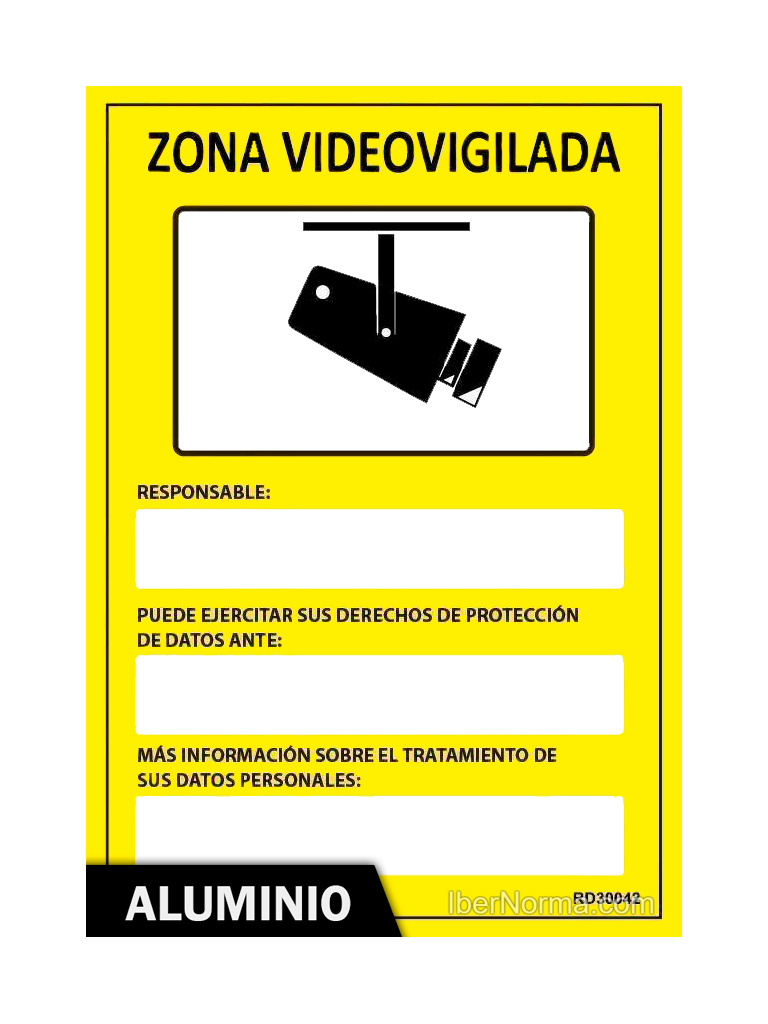 Señal Zona Videovigilada A4