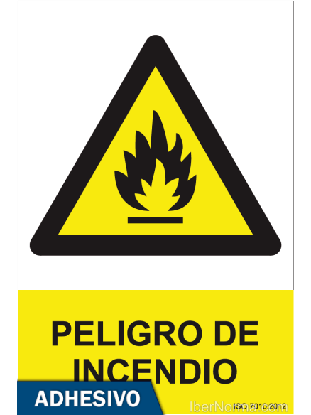 Cartel adhesivo - Peligro de incendio - NMZ (Normaluz)