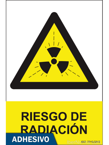 Cartel adhesivo - Riesgo de radiación - NMZ (Normaluz)