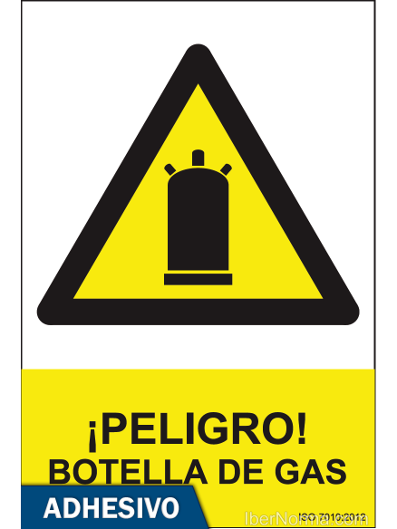 Cartel adhesivo - ¡Atención! Botella de gas - NMZ (Normaluz)