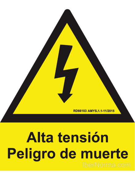 Señal Alta tensión Peligro de muerte (Eléctrico) - PVC - NMZ (Normaluz)