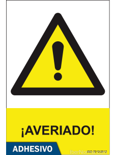 Cartel adhesivo - ¡Averiado! - NMZ (Normaluz)