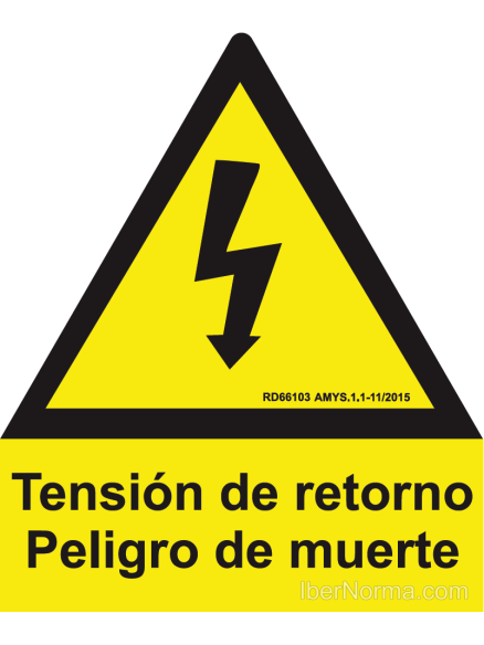 Señal Tensión de retorno Peligro de muerte - PVC - NMZ (Normaluz)