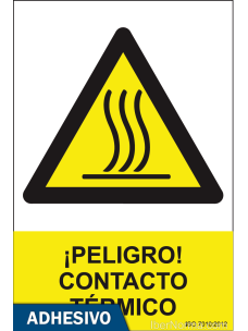 Cartel adhesivo - ¡Peligro! Contacto térmico - NMZ (Normaluz)
