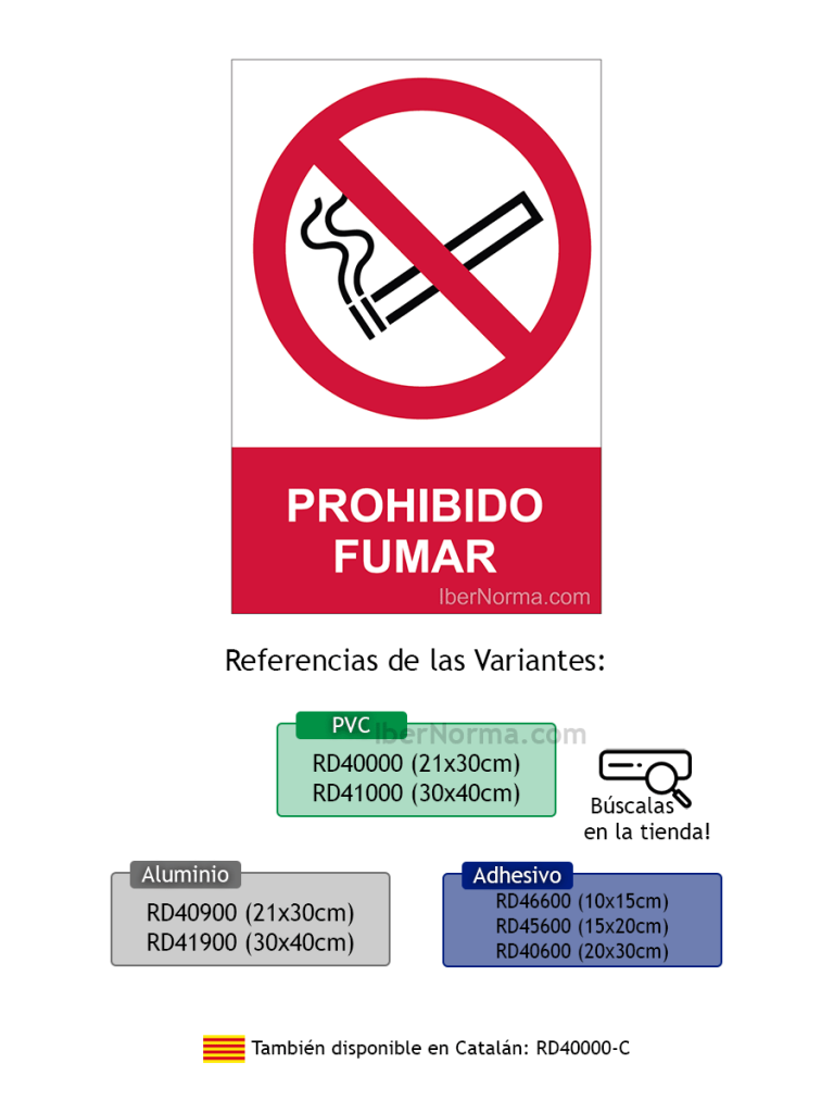 Cartel adhesivo - Prohibido fumar - NMZ (Normaluz)