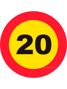 Señal TR-301-20 Velocidad máxima a 20km/h - Acero termolacado - NMZ (Normaluz)