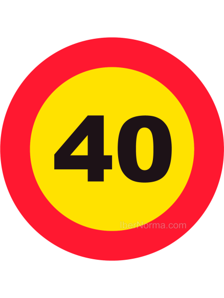 Señal TR-301-40 Velocidad máxima a 40km/h - Acero termolacado - NMZ (Normaluz)