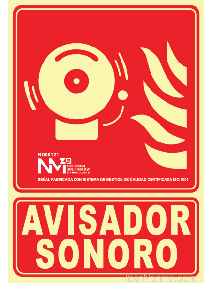 Señal Avisador Sonoro - PVC - NMZ (Normaluz)