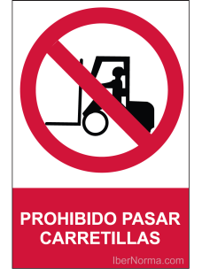Señal Prohibido pasar carretillas - PVC - NMZ (Normaluz)