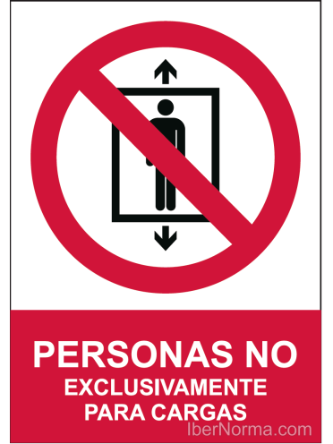 Señal Personas no Exclusivamente para cargas - PVC - NMZ (Normaluz)