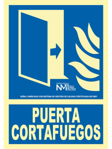 Señal Puerta Cortafuegos - PVC - NMZ (Normaluz)