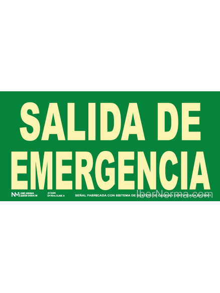 Señal Salida de Emergencia - PVC - NMZ (Normaluz)