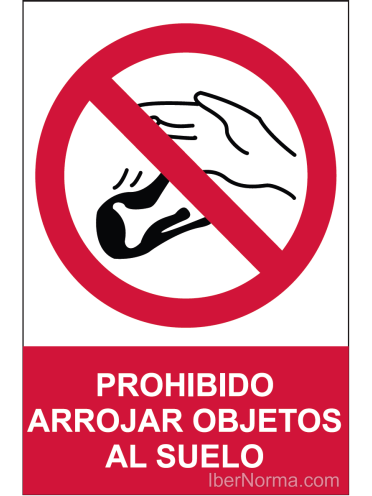 Señal Prohibido arrojar objetos al suelo - PVC - NMZ (Normaluz)