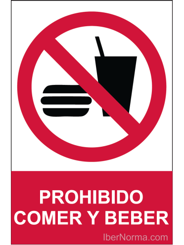 Señal Prohibido comer y beber - PVC - NMZ (Normaluz)