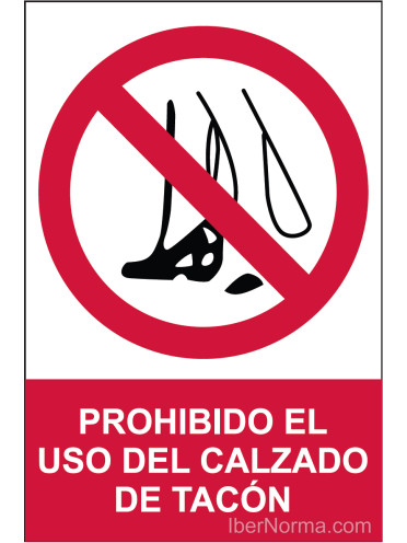 Señal Prohibido el uso del calzado de tacón - PVC - NMZ (Normaluz)