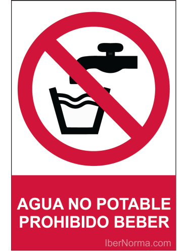Señal Agua no potable Prohibido beber - PVC - NMZ (Normaluz)