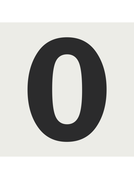 Cartel cuadrado y fondo blanco con número o letra - PVC Forex - IberNorma