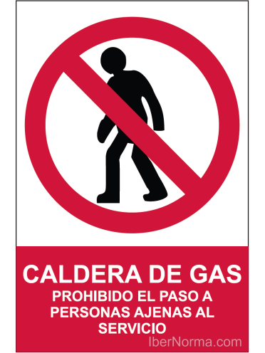 Señal Caldera de gas prohibido el paso a personas ajenas al servicio - PVC - NMZ (Normaluz)