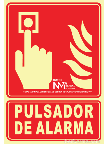 Señal Pulsador de Alarma - PVC - NMZ (Normaluz)