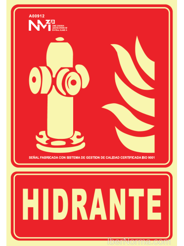 Señal Hidrante - PVC - NMZ (Normaluz)