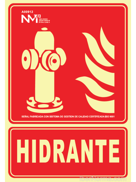 Señal Hidrante - PVC - NMZ (Normaluz)