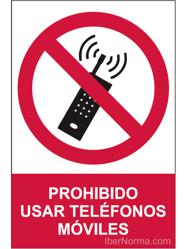 Señal Prohibido usar teléfonos móviles - PVC - NMZ (Normaluz)
