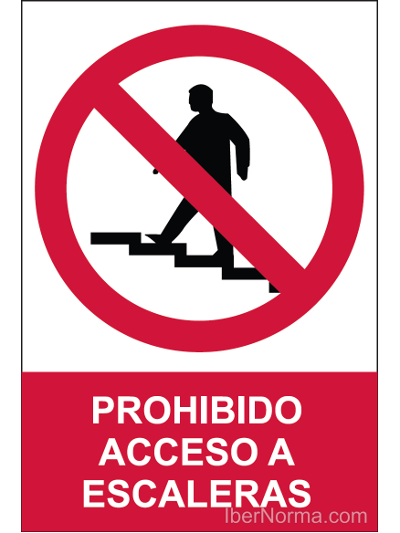 Señal Prohibido acceso a escaleras - PVC - NMZ (Normaluz)