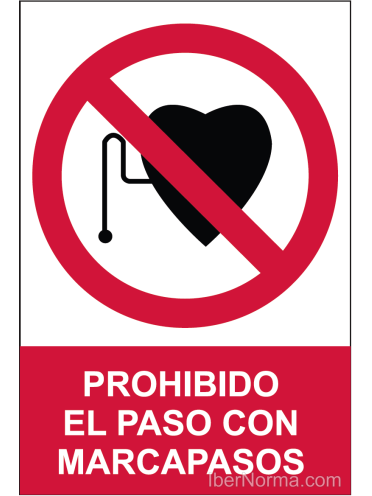 Señal Prohibido el paso con marcapasos - PVC - NMZ (Normaluz)