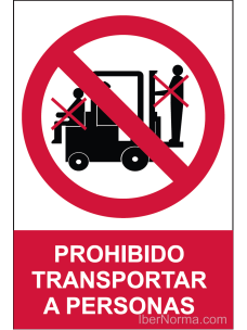 Señal Prohibido transportar a personas - PVC - NMZ (Normaluz)