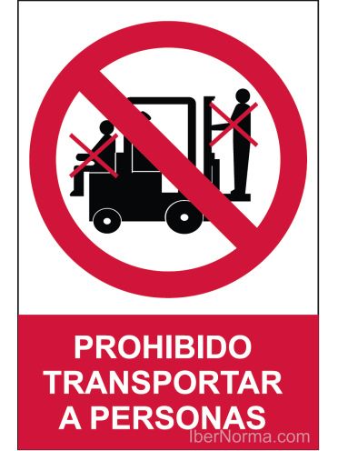 Señal Prohibido transportar a personas - PVC - NMZ (Normaluz)