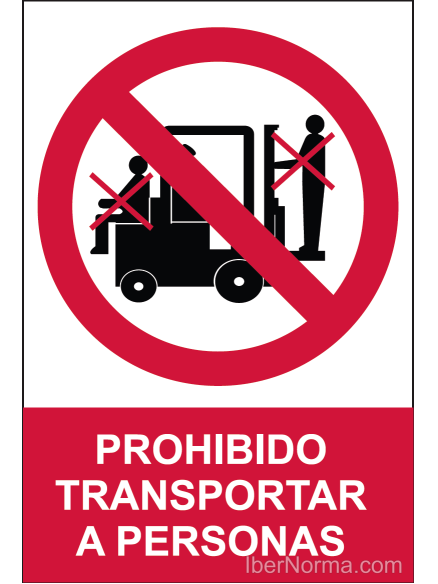 Señal Prohibido transportar a personas - PVC - NMZ (Normaluz)