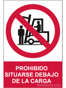Señal Prohibido situarse debajo de la carga - PVC - NMZ (Normaluz)
