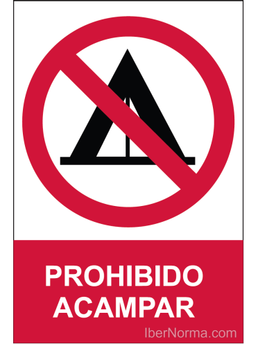 Señal Prohibido acampar - PVC - NMZ (Normaluz)