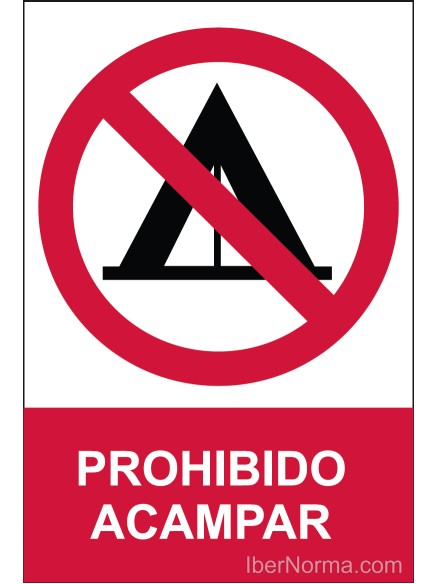 Señal Prohibido acampar - PVC - NMZ (Normaluz)