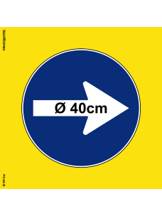 Señalización excepcional R400 Dirección obligatoria - 55x55cm PVC Forex - IberNorma 2