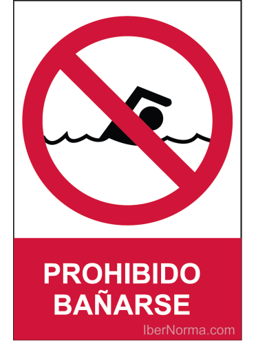Señal Prohibido bañarse - PVC - NMZ (Normaluz)