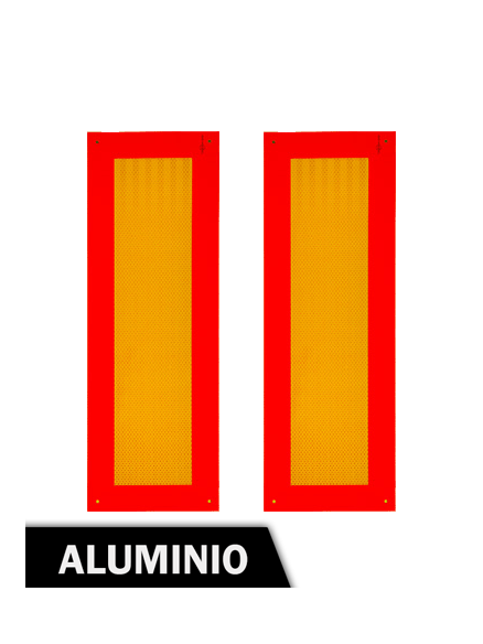 (2ud.) Placas Aluminio V6 Vehículo largo  - 565x195mm homologada - IberNorma