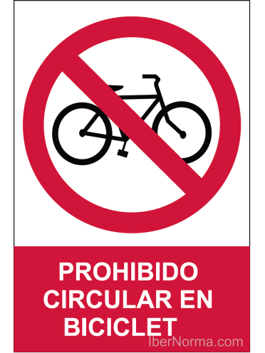Señal Prohibido circular en bicicleta - PVC - NMZ (Normaluz)